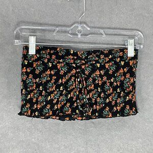 Free People One Tube Top Women S Dark Floral Front Tie Smocked Beach Festival‎